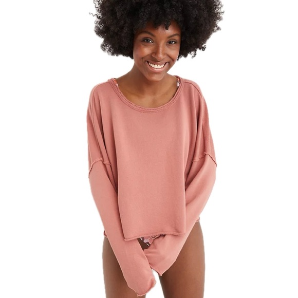 Aerie Weekend Pretty Back Sweatshirt Twilight Size Medium - Picture 2 of 6